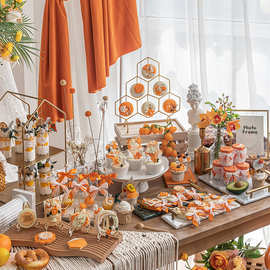 奶油蛋糕模型橙色森系婚礼假甜品台橱窗装饰场景布置拍照道具其他