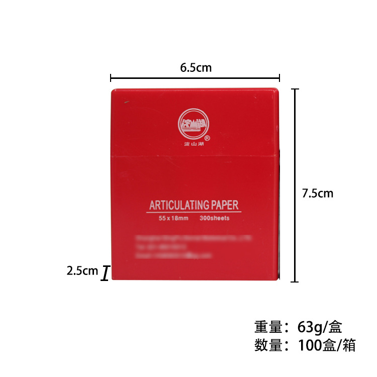 Shanghai qingpu papel mordida azul rojo dental mordida papel dental materiales dentales 300 unids/caja