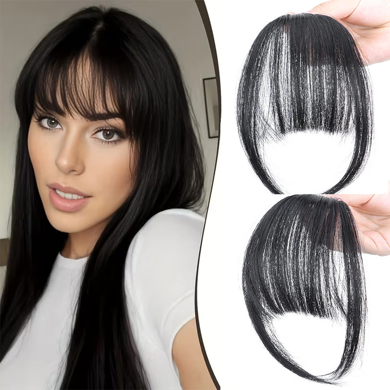 Manufacturer wholesale summer lightweight fake bangs, natural-looking invisible seamless bangs, air bangs wig pieces Manufacturer wholesale summer lightweight fake bangs, natural-looking invisible seamless bangs, air bangs wig pieces