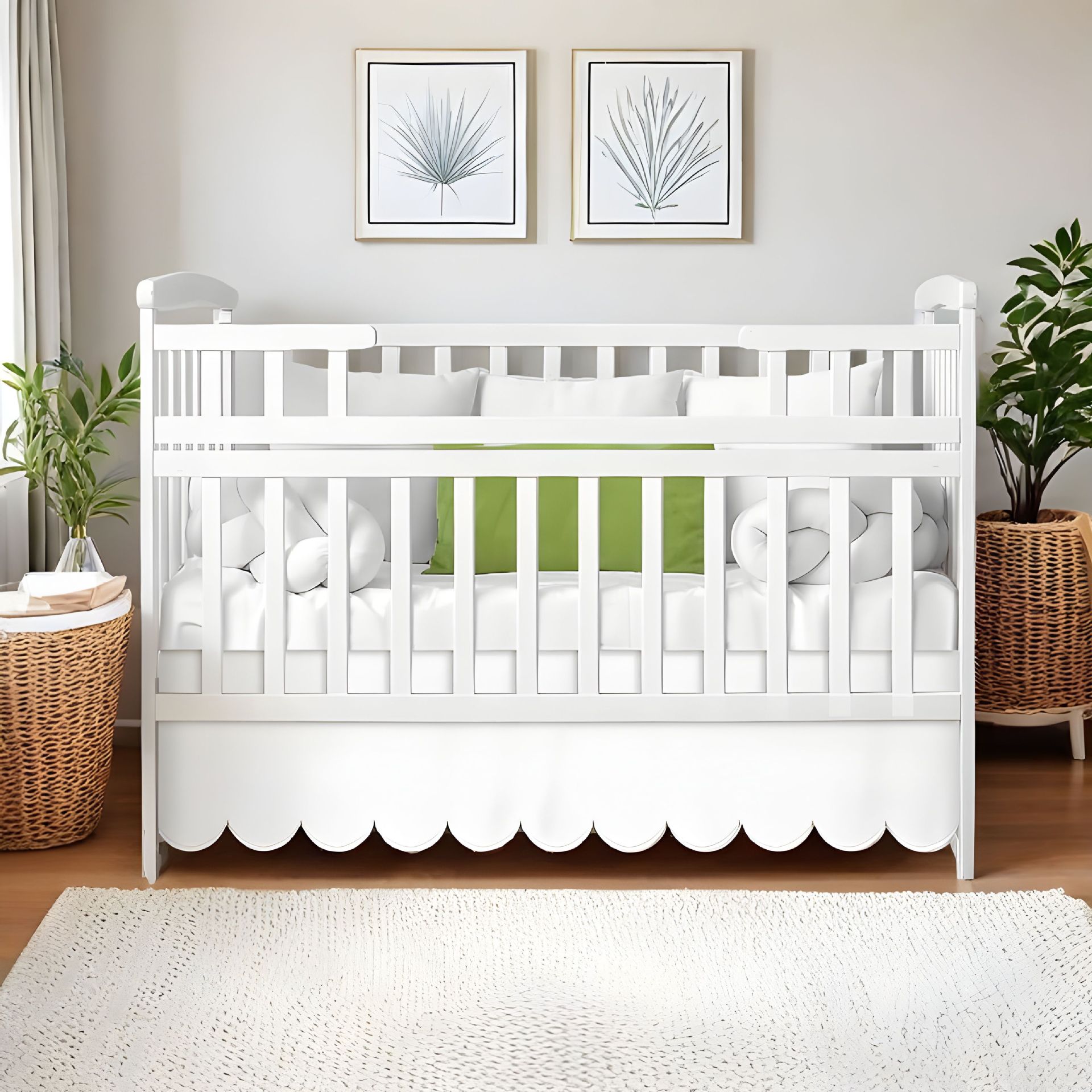 Cross-Border Supply Crib Cover Fan-Shaped Slit Skirt Dust-Proof Bed Skirt Baby Bed Decoration Supplies Versatile Princess Style