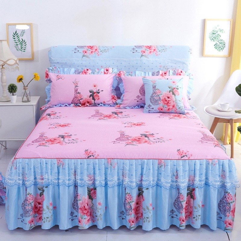 Lace Bed skirt Three Skin-friendly comfortable singleton Bed skirt Cross border Electricity supplier household mattress smart cover non-slip Bed skirt