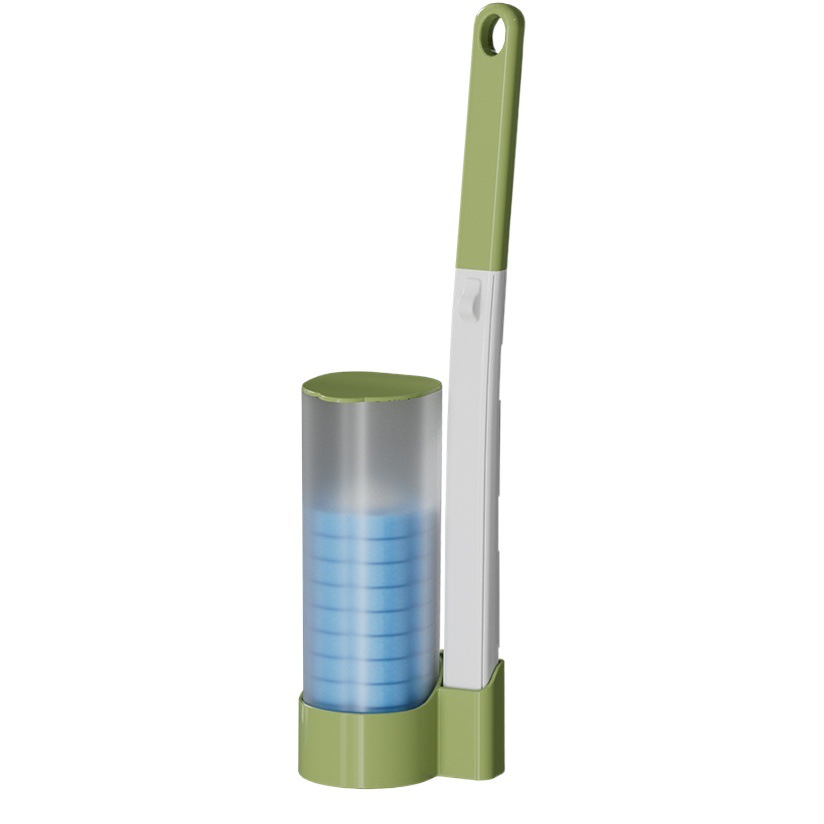 Disposable toilet brush liquid-free self-contained detergent replacement head disposable toilet toilet brush