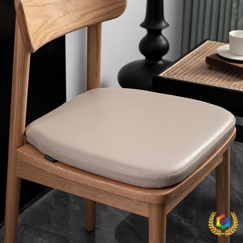 ✅皮革坐垫马蹄形餐椅皮质坐垫记忆棉防滑实木椅子软座垫屁股皮垫