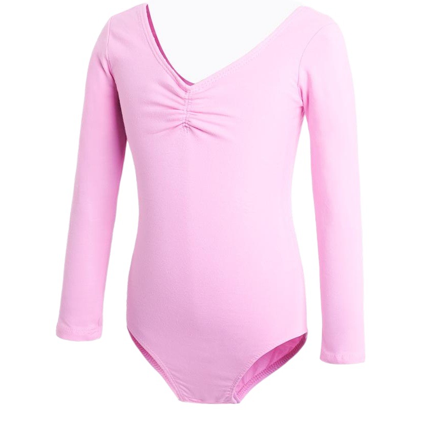 Ropa de baile para niños, ropa de práctica latina para niñas, forro grueso, mono de manga larga, traje de ballet de otoño