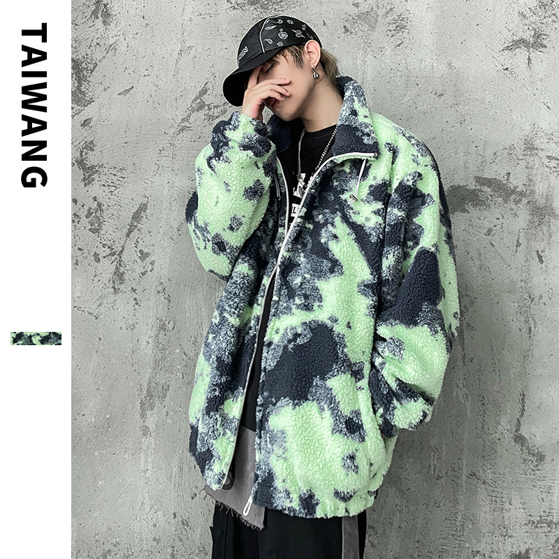 Abbigliamento maschile Giacca alla moda in lana di agnello per uomo 2024 autunno e inverno nuova giacca larga per uomo cappotto in cotone stampato per uomo_voghion.com