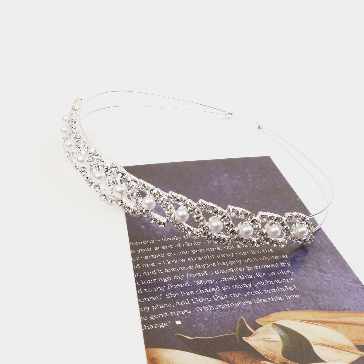 Amazon nuevo rhinestone perla diadema nupcial joyería de doble capa fina diadema de los niños corona tocado lote de fábrica