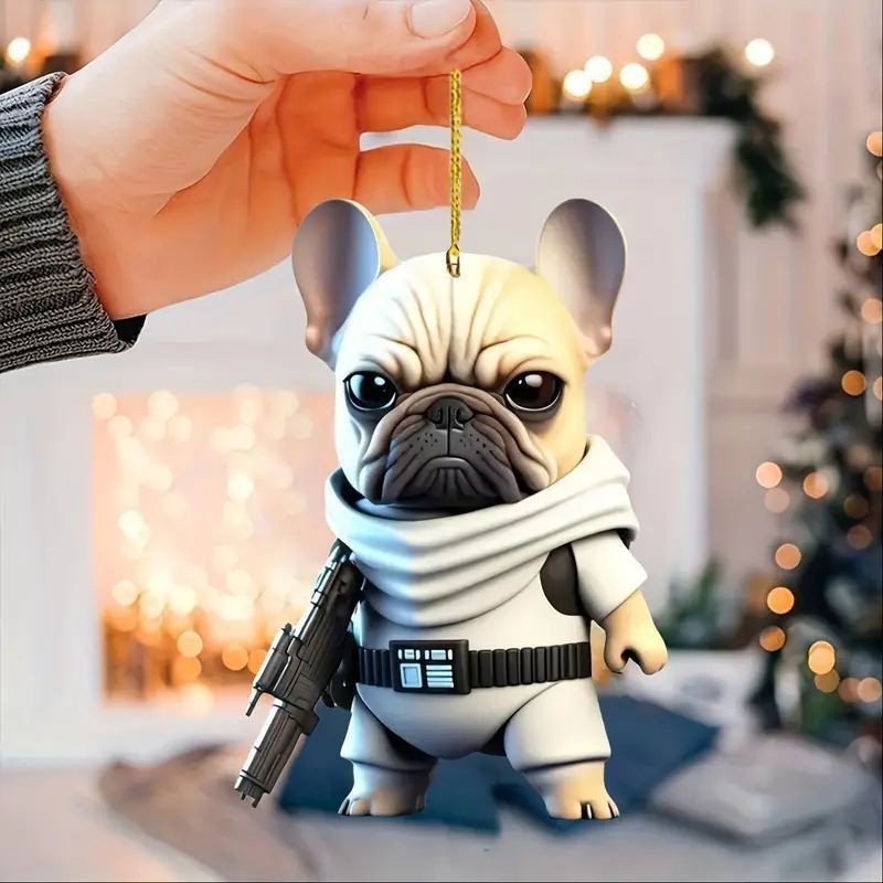 Acrílico transfronterizo nuevo creativo guapo perro colgante plano automóvil decoración interior colgante accesorios bolsos image 5
