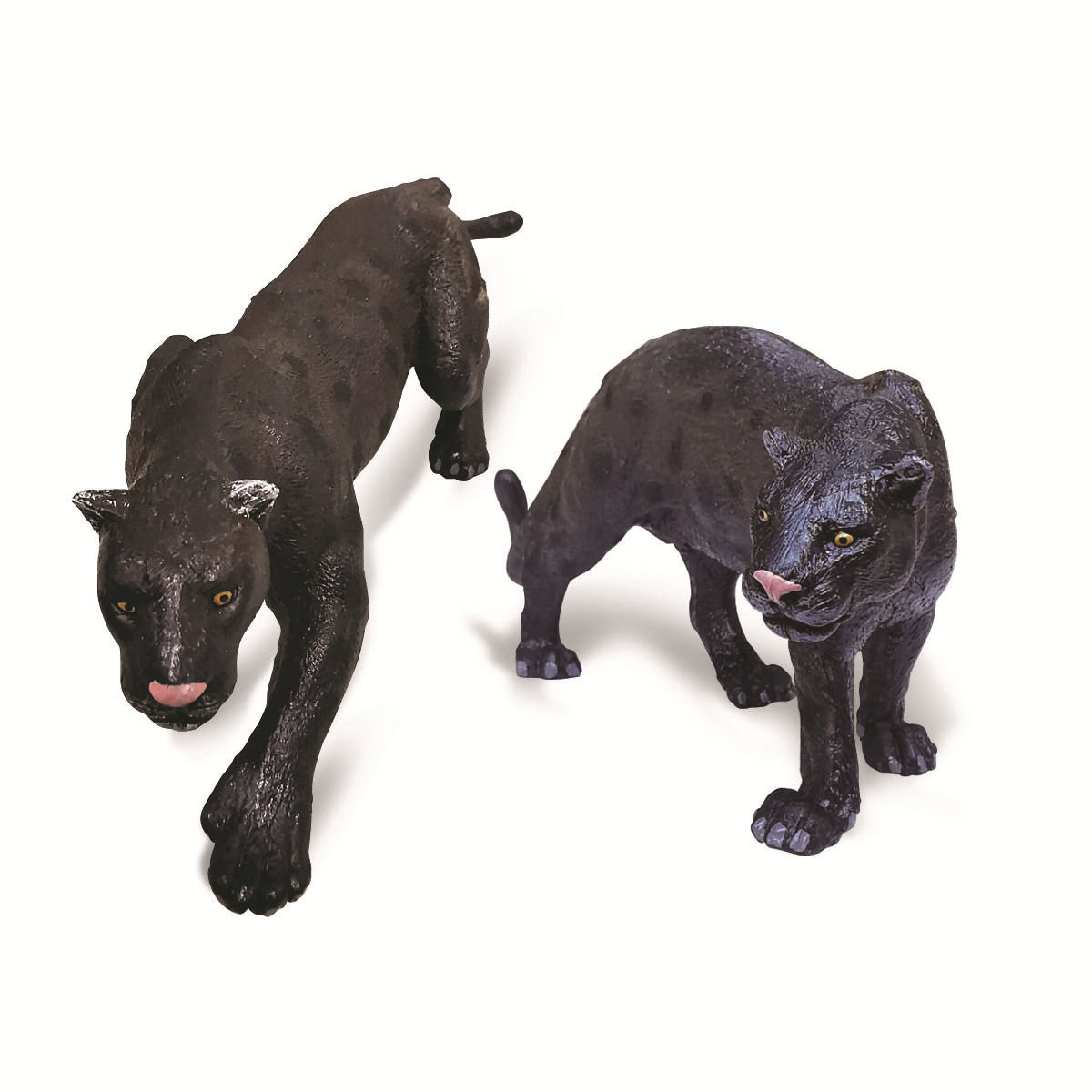 跨境仿真森林野生動物模型兒童認知美洲黑豹靜態桌面手辦擺件玩具