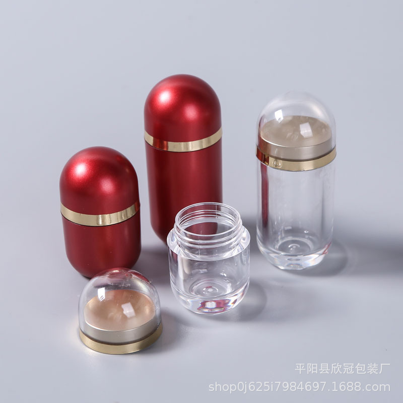 弾丸透明アクリル小さな錠剤ボトル冬虫夏草デンドロビウムソフトカプセルゴールデンカバー透明ヘルスケア製品ボトルプラスチック缶|undefined