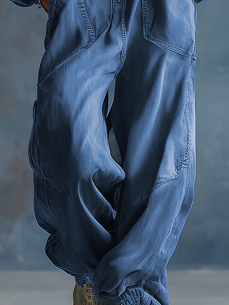 Oversized denim jumpsuit til kvinder med hætte og lommer_voghion.com