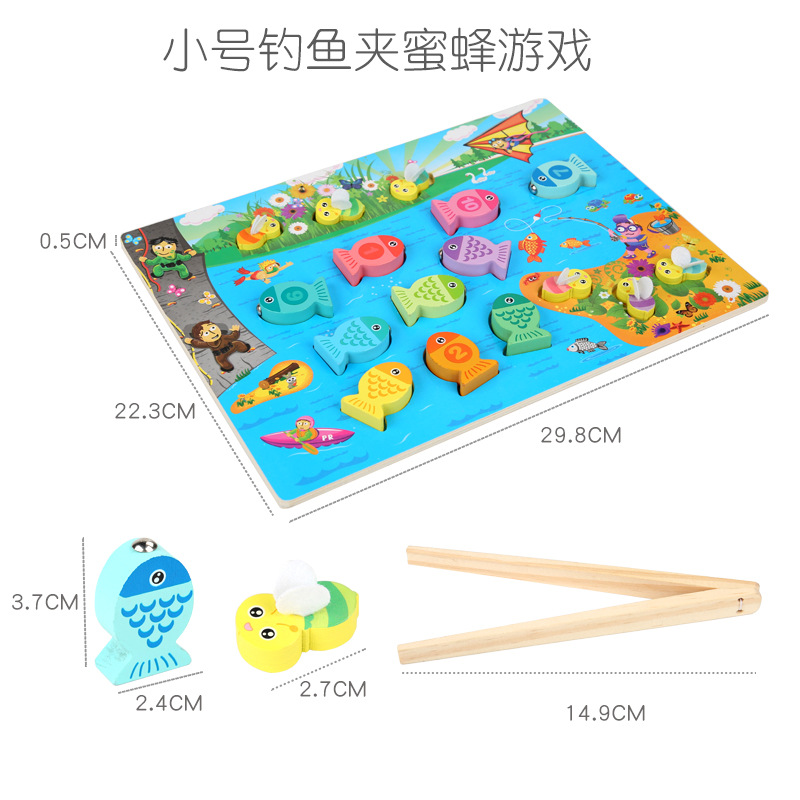 Magnetic cognitive letters and numbers for fishing, wooden toy, new collection, early education, brainstorm 3