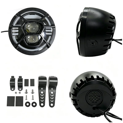 Outdoor Cycling Equipment Snowmobile Headlight 48V High Brightness Retro LED Waterproof Off-Road Electric Motorcycle Headlight