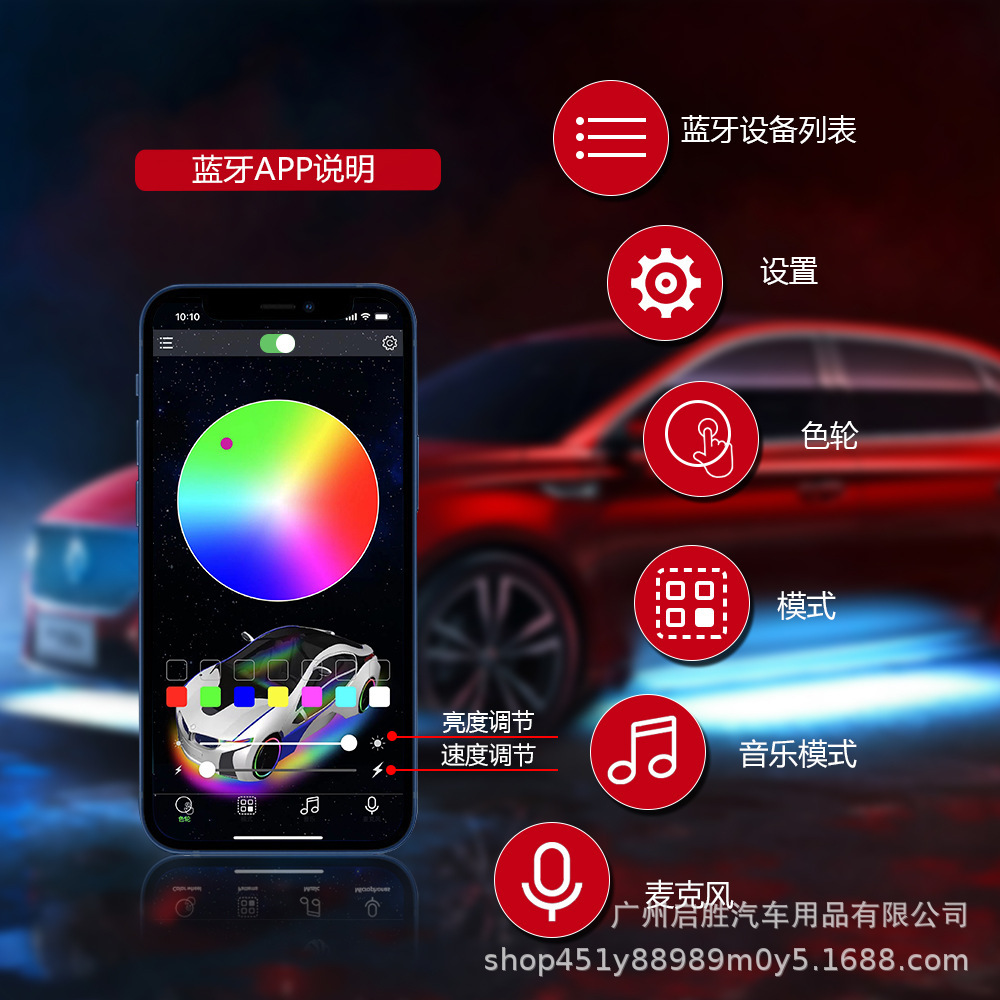 Suitable for Tesla 3/Y Dynamic Light and Shadow Dashboard Ambient Lights, Non-Destructive Central Control Air Outlet Led Atmosphere Lights