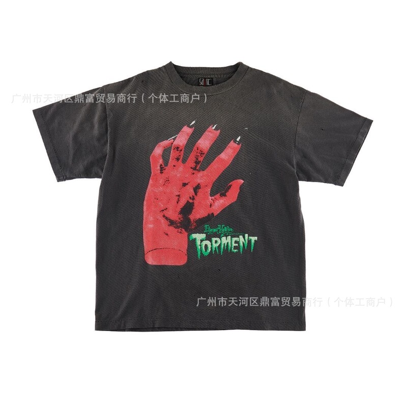 Saintmichael Short-Sleeve T-Shirt Trendy Brand Heavyweight T-Shirt Unisex Loose Fit American Style One-Piece Dropshipping