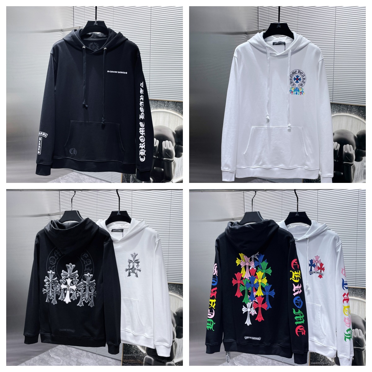 Kromai Chrome Heart Heavy Turtleneck Hoodie 남성과 여성의 패션 브랜드 Hoodie 인쇄 Hoodie Men's