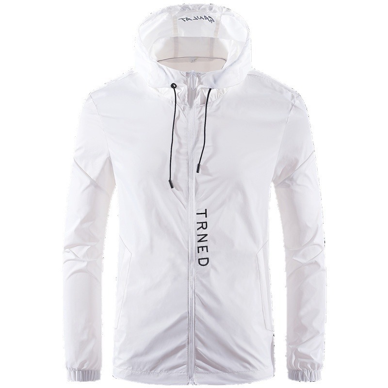 Outdoor hooded sun protection suit for men's summer thin style solid color casual trend Korean version handsome_viptrois.com