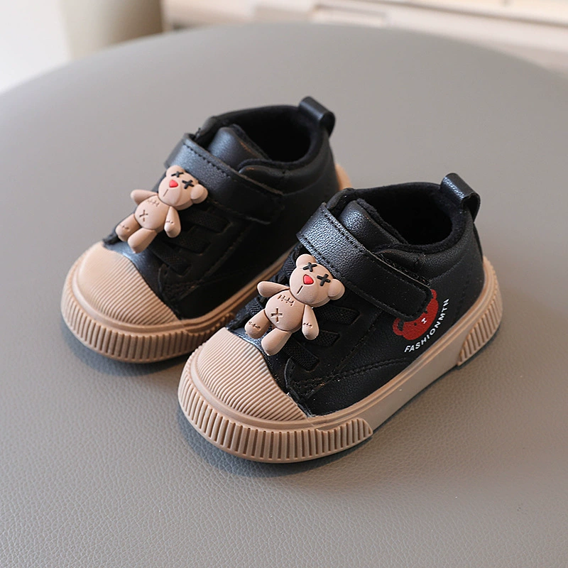 Обработка осенней и зимней детской обуви 1-3 года ходунки дети хлопковые кожаные туфли младенцы мягкие сапоги мужчины