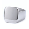 Brand fashionable square glossy ring stainless steel, European style, suitable for import