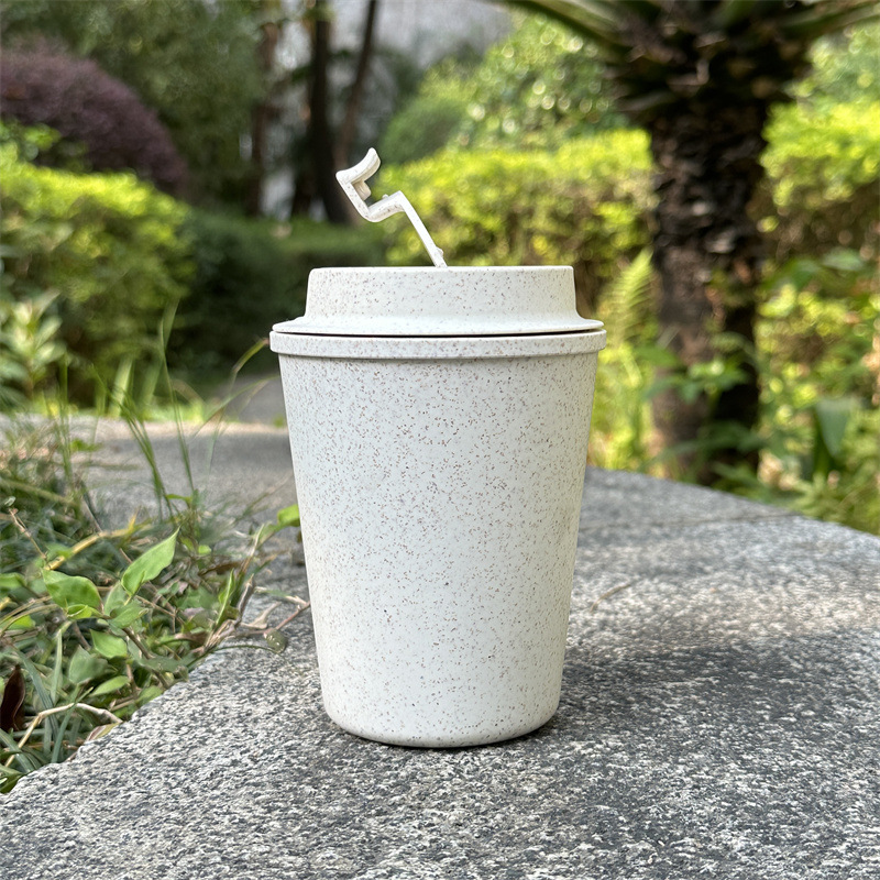 Tazza da caffè e acqua regalo antiscottatura a doppio strato in paglia di grano riciclata ecologica e di alta qualità_voghion.com