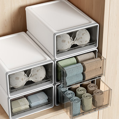444Z wholesale underwear storage box, drawer-style transparent stackable clothing cabinet, bra, socks, underwear three-in-one