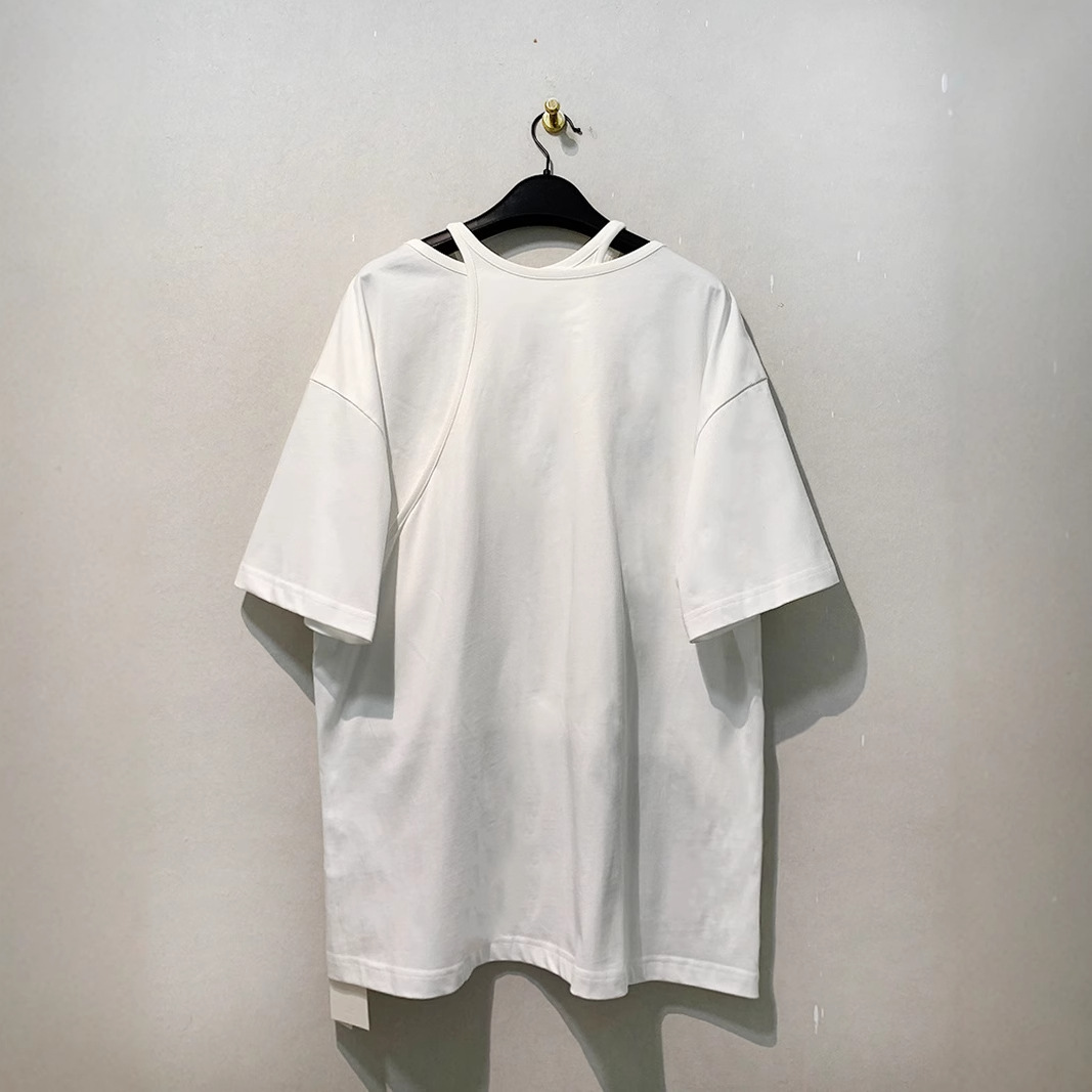 乾河の新しい夏スタイルの日本のレトロなストリートレイヤード半袖Tシャツ、ゆったり、スリム、快適でトレンディな女性用トップス