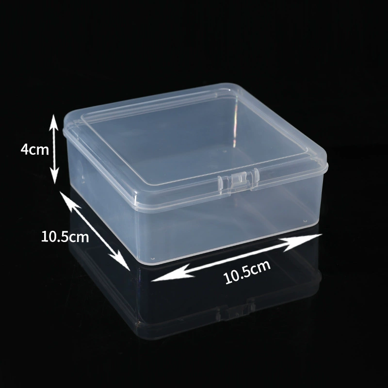 10.5CM квадратная PP пластиковая коробка полупрозрачная упаковочная коробка небольшая коробка с крышкой для деталей ювелирных изделий коробка для хранения