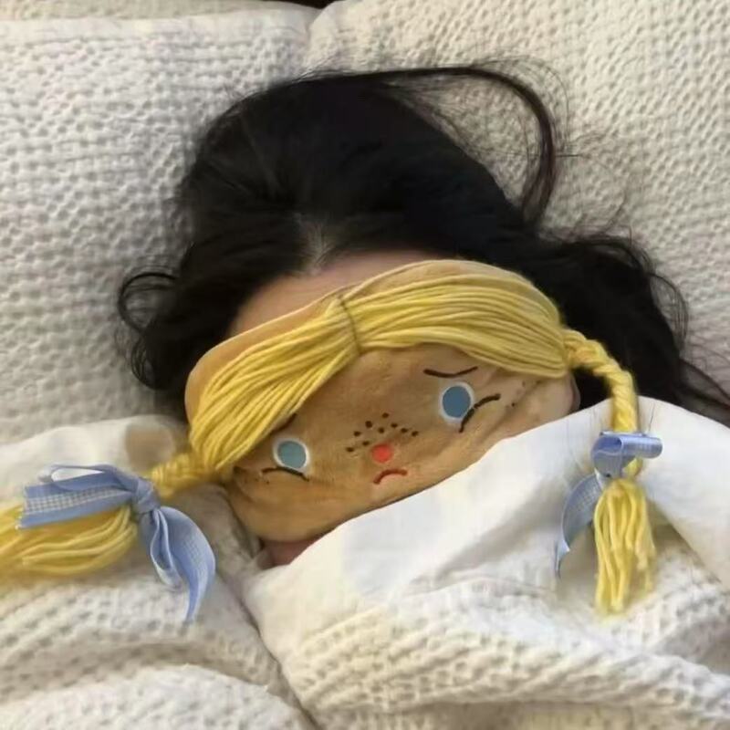 日系ins童趣可爱卡通金色假发眼罩睡眠遮光罩甜美少女心眼罩饰品|undefined