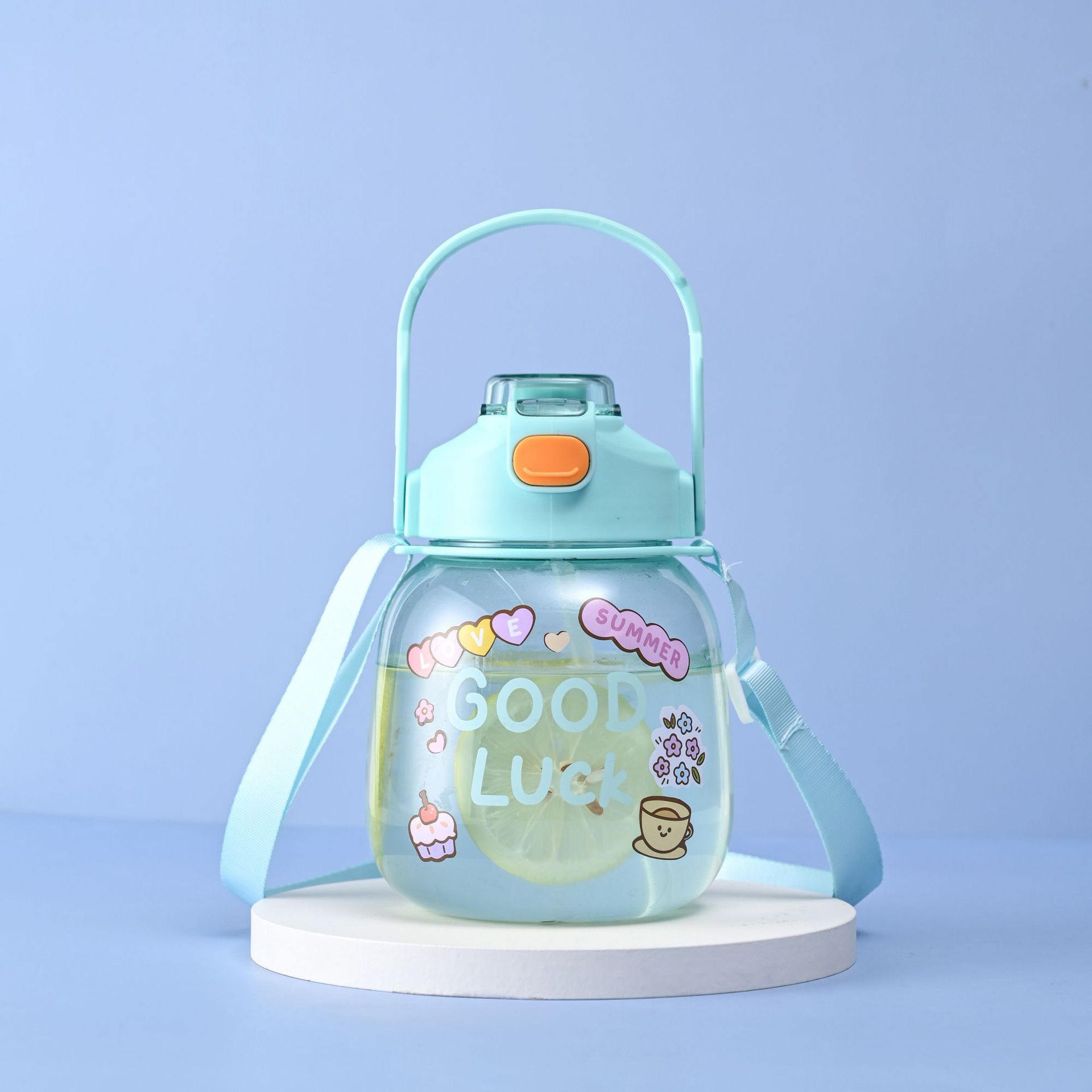 Yitong nueva taza de agua de gran capacidad de doble bebida, taza de silicona con paja, botella de agua de 1100ml logotipo personalizado de fábrica