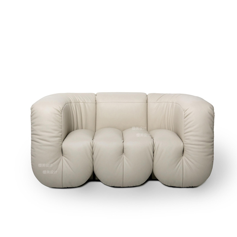 Italian Minimalist Light Luxury Creative Sofa, Nordic Medieval Asymmetric Influencer Leather Sofa, Hotel Beauty Salon Negotiation Chair