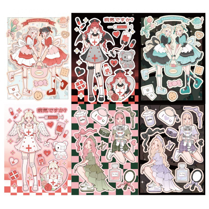 Шесть листов увлекла девушку ХейлиSweeta Culture Original Sweet Person Guda Pattoo Paper Guru Book мобильный телефон чехол наклейка