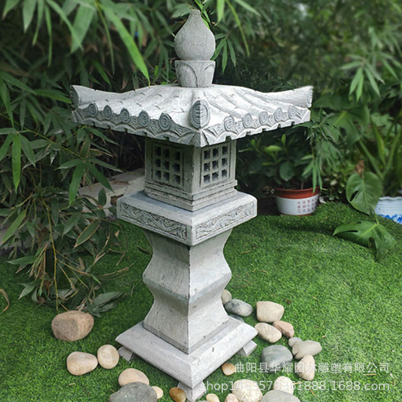 石雕石灯笼日式石灯庭院别墅园林寺庙禅意户外草坪花园酒店石灯笼-阿里巴巴