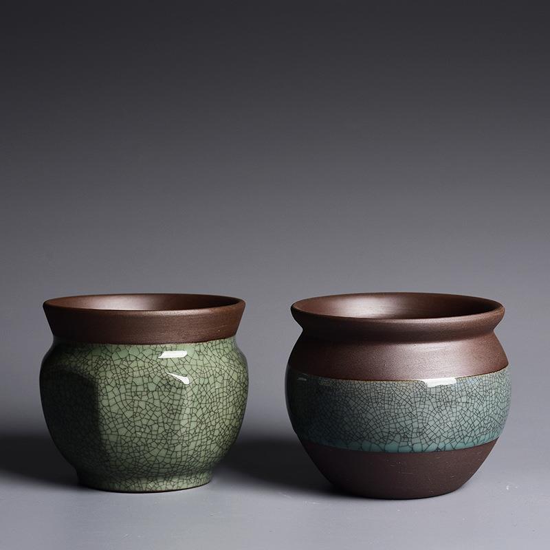 Fiore succulento in ceramica di argilla viola con smalto craquelé, creativo vaso per piante verdi per uso domestico, piccolo vaso in terracotta per_voghion.com