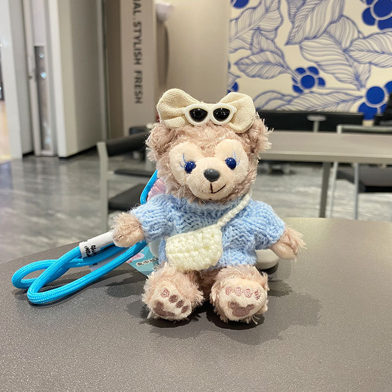 Linda muñeca de peluche Shirelimei muñeca de dibujos animados Duffy oso bolso colgante llavero de coche regalo de pareja