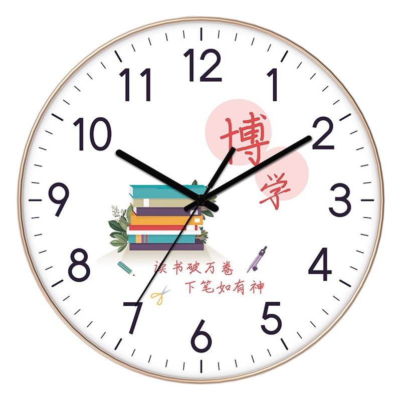 Reloj de pared de aula Junior High School secundaria escuela inspiracional estudio estudiante Escuela Primaria Reloj de pared-montado mudo clase fábrica reloj al por mayor image 1