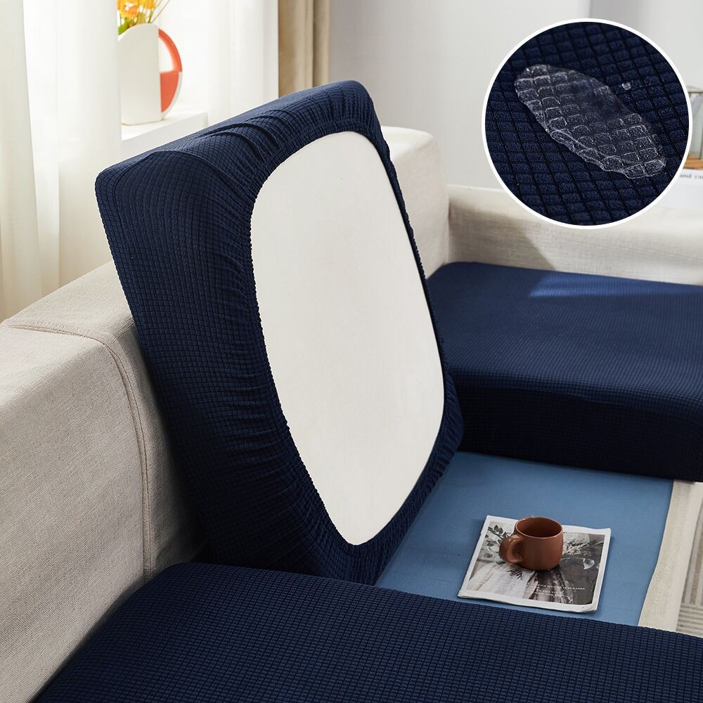 Funda de sofá elástica tipo waffle repelente al agua, funda de cojín de sofá de cobertura completa, funda de sofá estilo nórdico, tela protectora antiarañazos de gato.