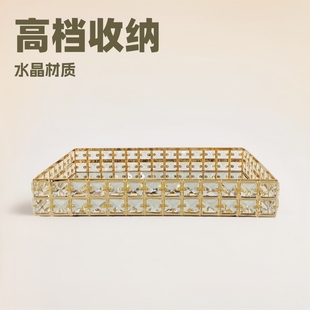 Cross-border European-style Glass Mirror Fruit Plate Red Wine Tray Candy Dessert Storage Plate Household Crystal Fruit Plate