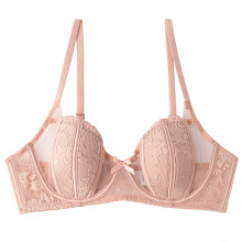 法式内衣女性感软钢圈小胸聚拢内衣超薄透视镂空兔耳朵蕾丝文胸罩