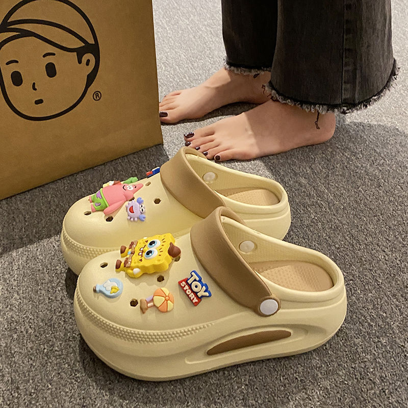 Thick-Soled Croc Shoes Summer Women's Cartoon Cute Spongebob Slippers New 2024 Women's Shoes Thick-Soled Croc Shoes Summer Women's Cartoon Cute Spongebob Slippers New 2024 Women's Shoes