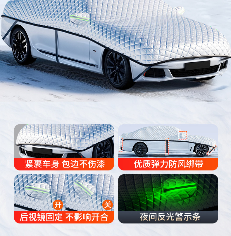 Suitable for Tesla Model 3/Y/S Car Snow Cover, Front Windshield Winter Frost and Freeze Protection Cover