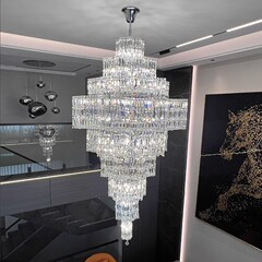 軽豪華別荘複式楼客間大シャンデリア中山イルミネーションloft中空躍層高級贅沢k 9水晶灯