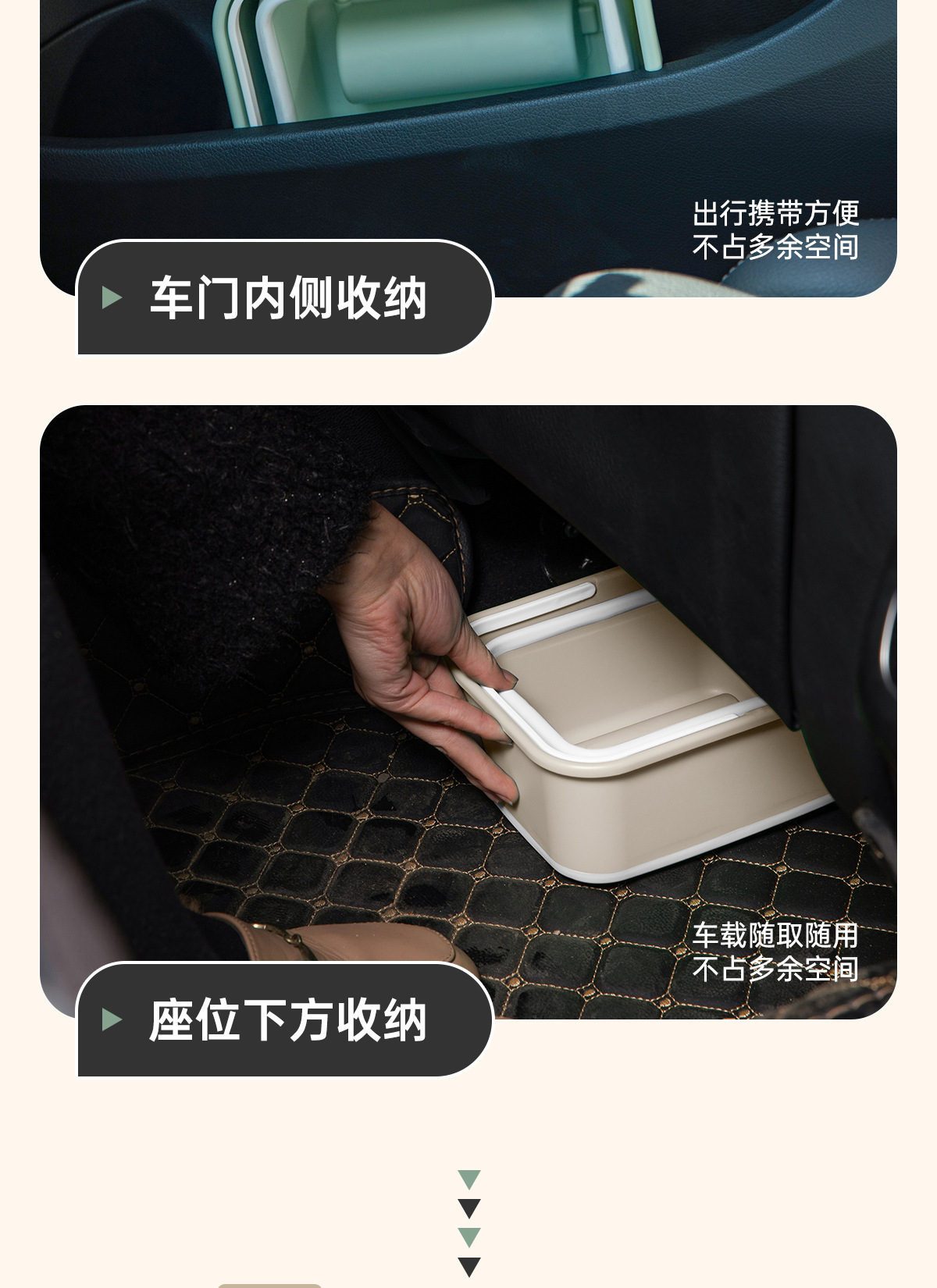 Portable multifunctional car-mounted folding trash bin for travel, car accessories, self-driving trips, camping, dormitory, car wash, and storage box