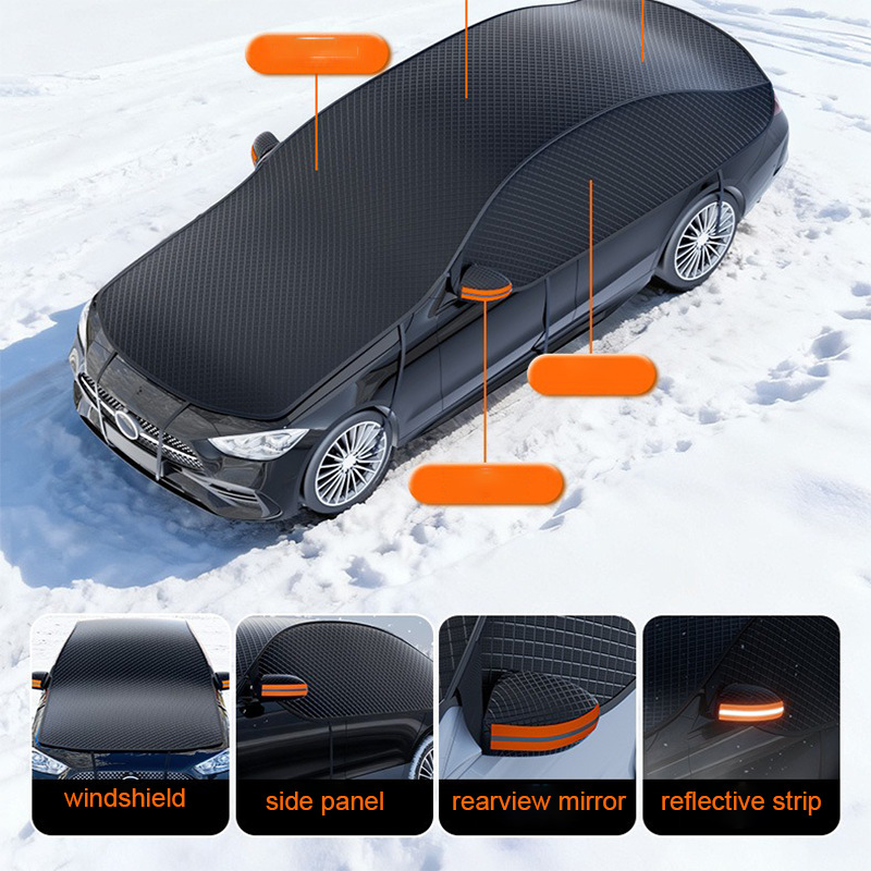 Car Cover Waterproof Oxford Cloth Car Cover Universal Type Sun Protection Sunshade Frost Protection Half Cover Car Cover Snow Protection Cover