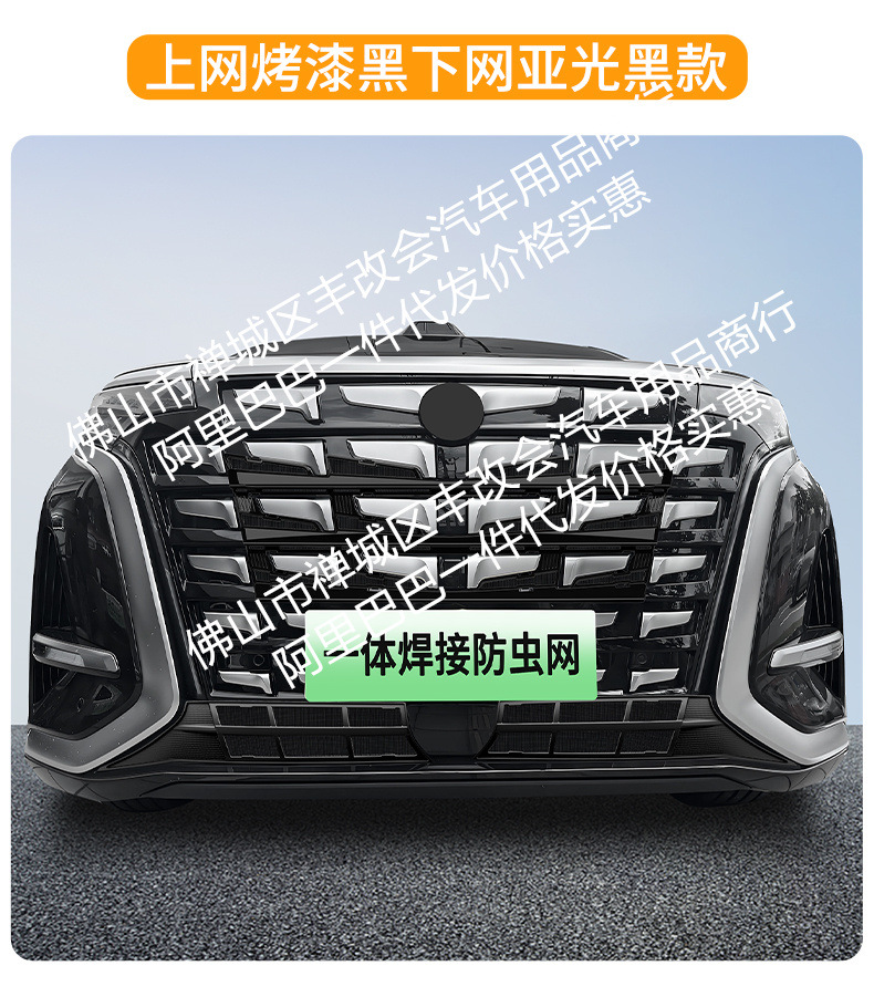 Suitable for Denza D9 Integrated Welded Car Insect-Proof Net Front Grille Special Modified Decorative Strip Accessories