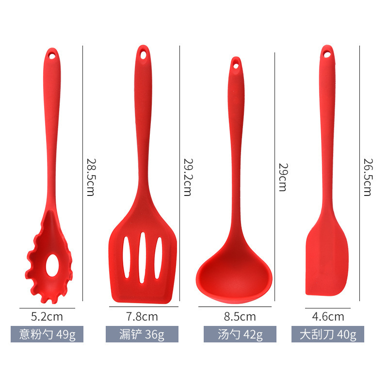 硅胶全包厨具12件套家用厨具套装烹饪工具硅胶一体烘焙专用不粘锅|undefined