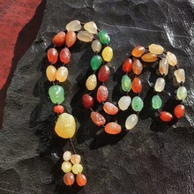 批發阿拉善戈壁原石瑪瑙彩虹項鏈配飾