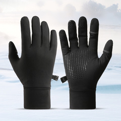 Outdoor cycling gloves with fleece lining, warm, thin, touch screen, anti-slip, driving, Amazon cross-border, skiing inner gloves