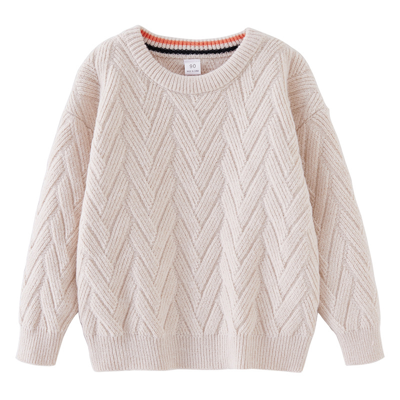 2023 Otoño e Invierno engrosado suéter de niños y niñas jersey de lana superior suéter de fondo de los niños entrega de una sola pieza