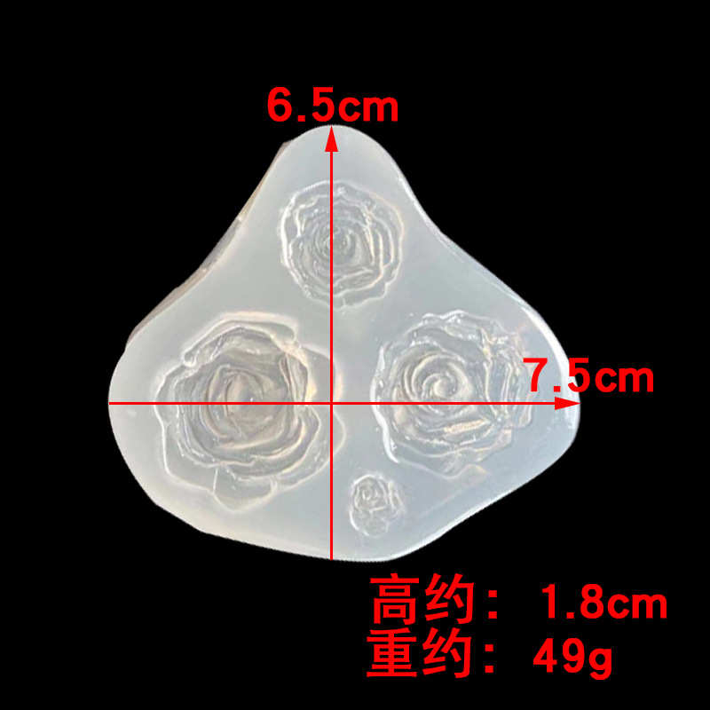 Espejo Día de San Valentín confesión tridimensional Rosa molde de silicona pequeña flor hoja accesorios jabón hecho a mano molde de yeso epoxi