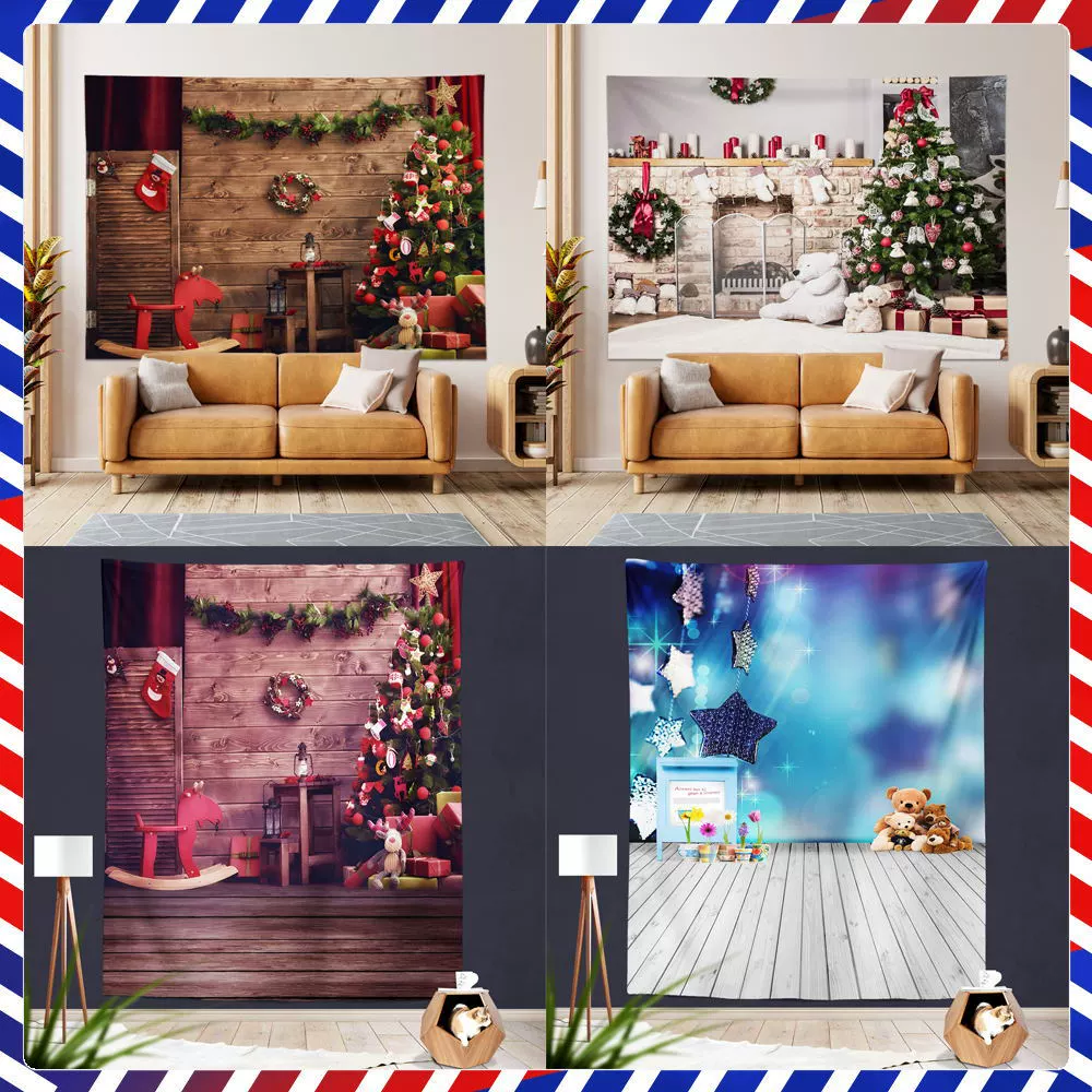 Трансграничная Рождественская Праздничная подвесная ткань внешняя торговля горячие продажи украшения стен звездное небо фон ткань может быть исправлена Печатный гобелен