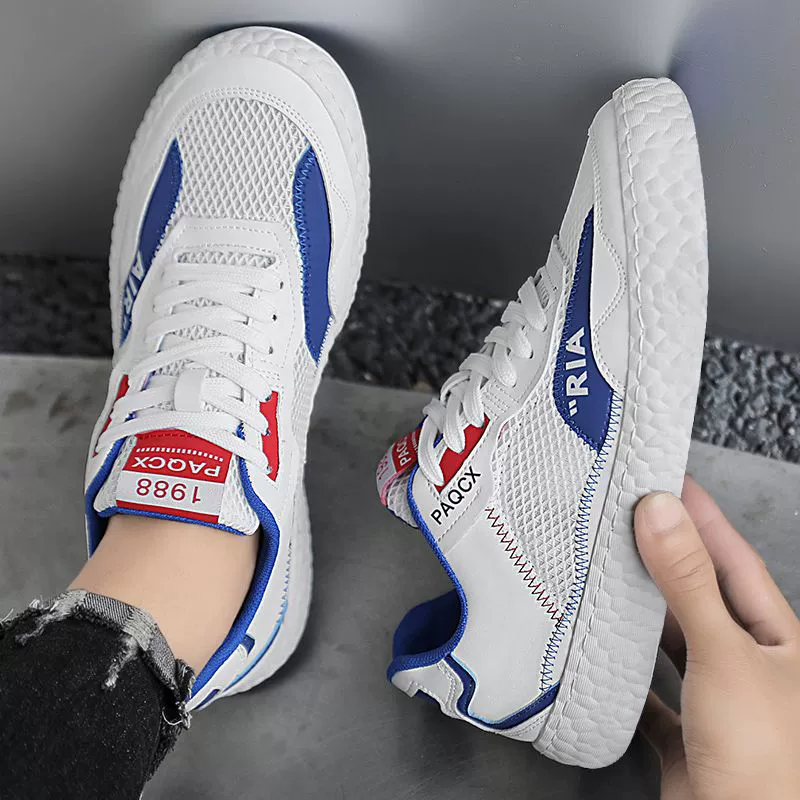 Footwear, men's summer breathable white shoes for leisure, soft sole